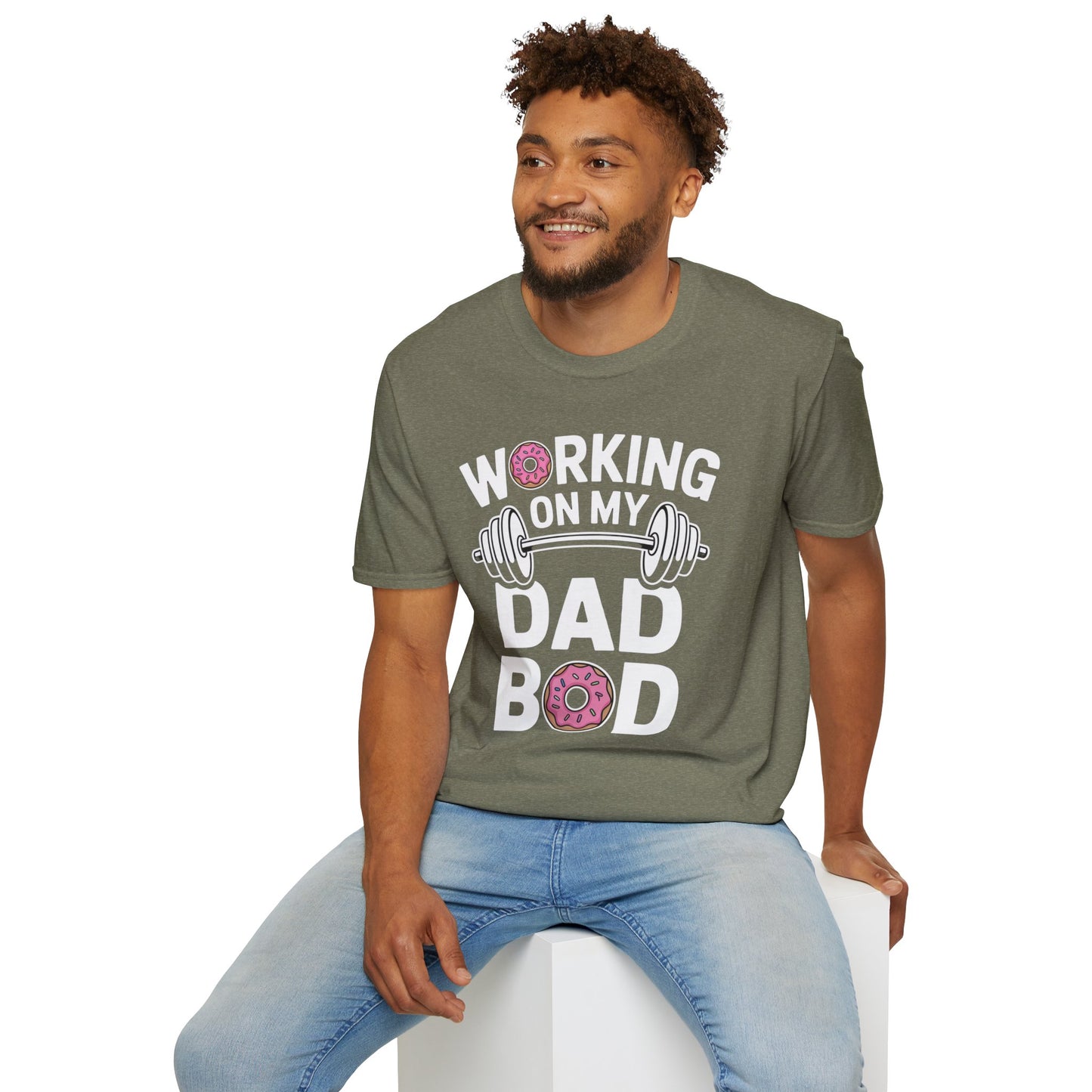 Working on my Dad Bod Funny T-Shirt - Gift for Fathers, Gym Humor Shirt, Unique Dad Gift