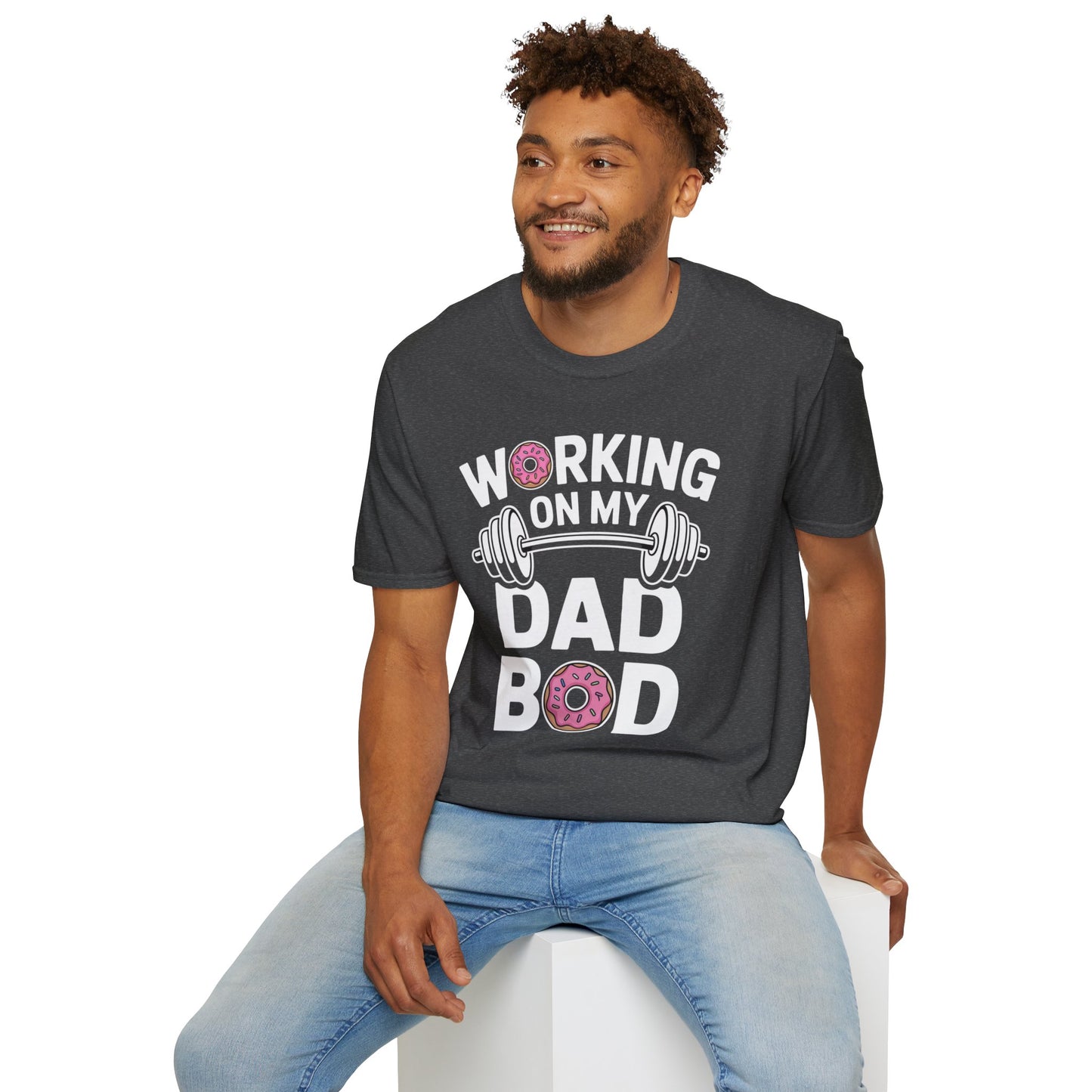 Working on my Dad Bod Funny T-Shirt - Gift for Fathers, Gym Humor Shirt, Unique Dad Gift