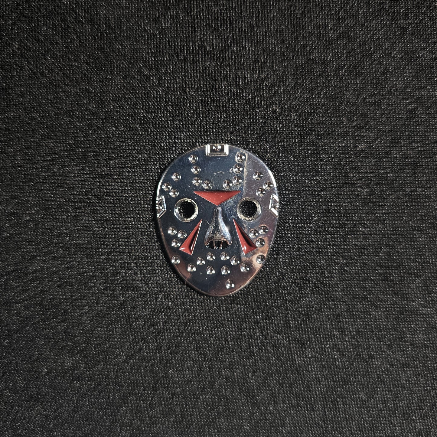 Friday the 13th Chrome Jason Mask Halloween Enamel Pin