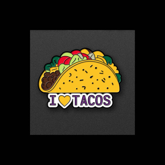 I Love Tacos (Yellow Heart) - Soft Enamel Pin