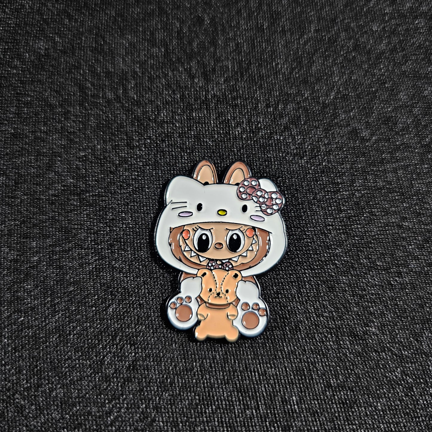 Labubu - Hello Kitty Costume Outfit Enamel Pin