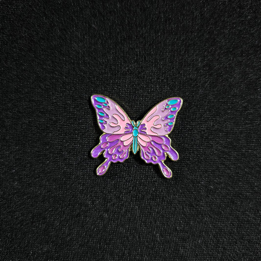 Butterfly - Purple and Lavender Splash - Enamel Pin