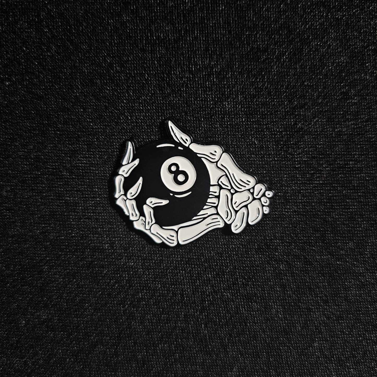 Skeleton 8 Ball Halloween Enamel Pin