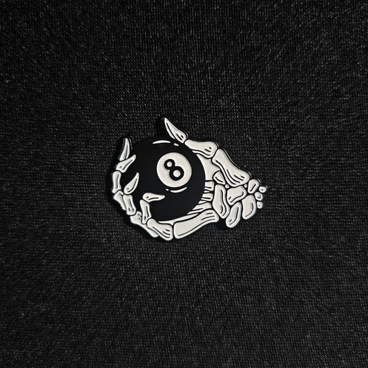 Skeleton 8 Ball Halloween Enamel Pin