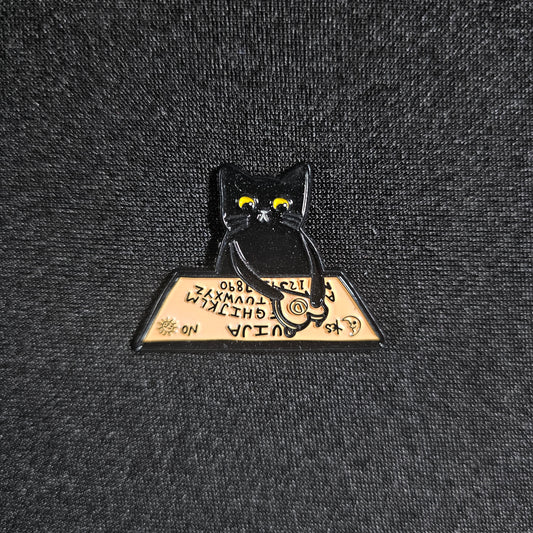 Ouija Board Cat Halloween Enamel Pin
