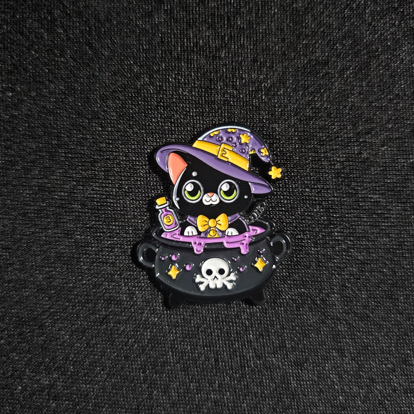 Magical Potion Witch Cat Halloween Enamel Pin