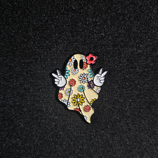 Hippy Ghost Enamel Pin