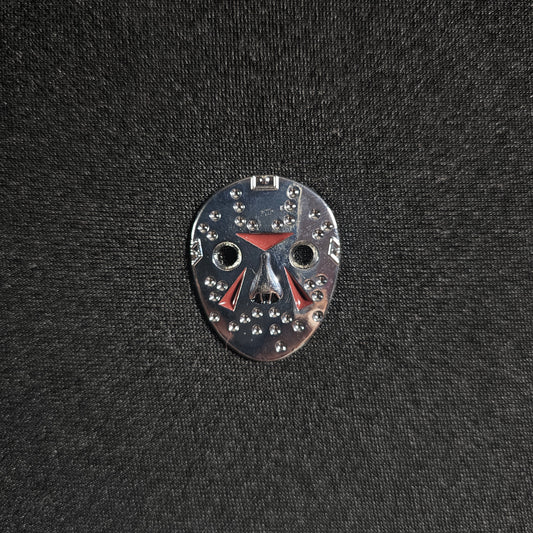 Friday the 13th Chrome Jason Mask Halloween Enamel Pin