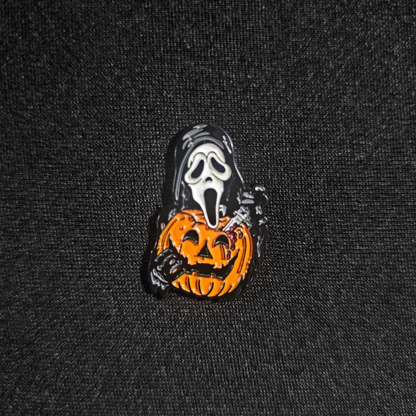 Ghost Face Pumpkin Carving Enamel Pin