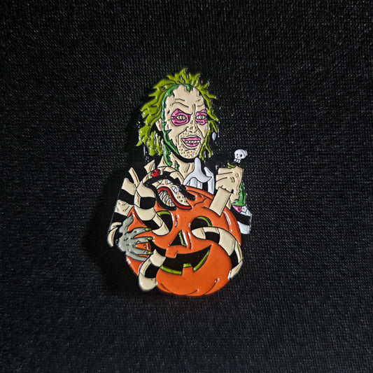 Beetlejuice Halloween Enamel Pin
