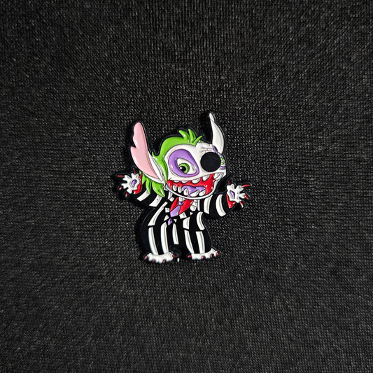 Lilo and Stitch Beetlejuice Enamel Pin